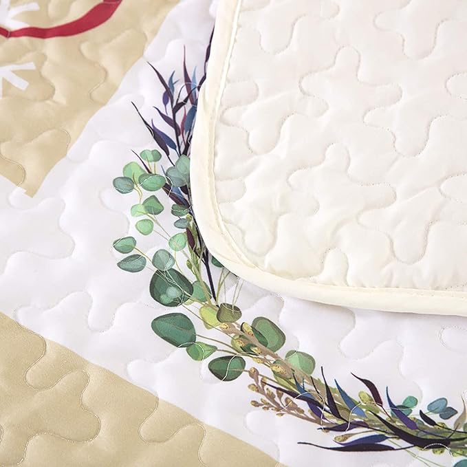 Festive Christmas Red & Green Bedspread Set