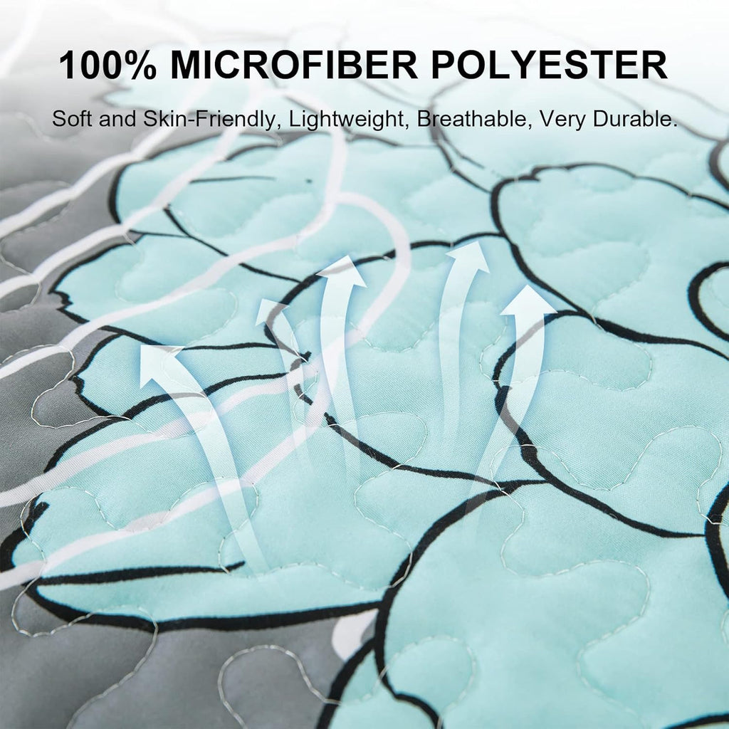 Luxurious Soft matty floral 3 Pc Bedspread & Pillow Cover Set