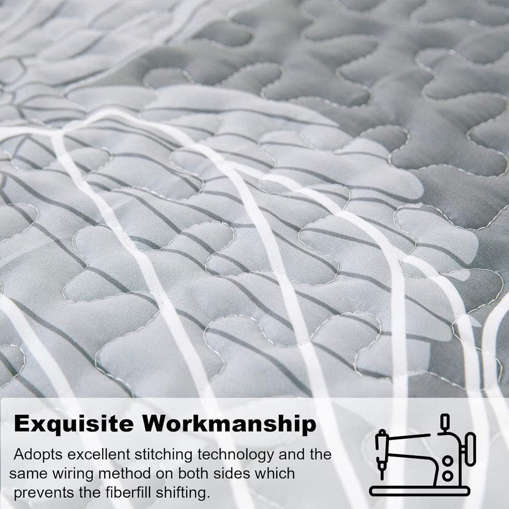 Luxurious Soft matty floral 3 Pc Bedspread & Pillow Cover Set