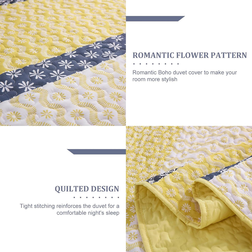 Ornate Quilted coverlet and pillowcovers set: Embellished Beauty