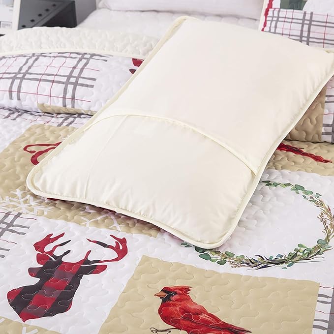 Festive Christmas Red & Green Bedspread Set