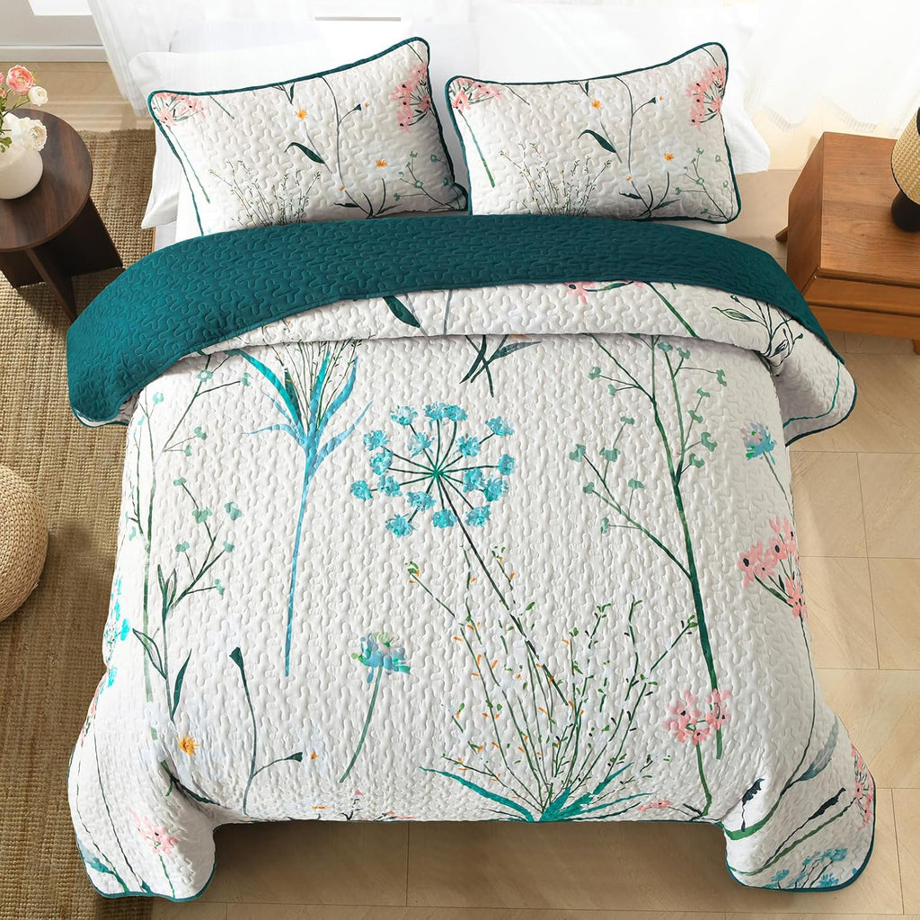 Soft floaral Orchid Dream 3 Pc Bedspread & Pillow Cover Set