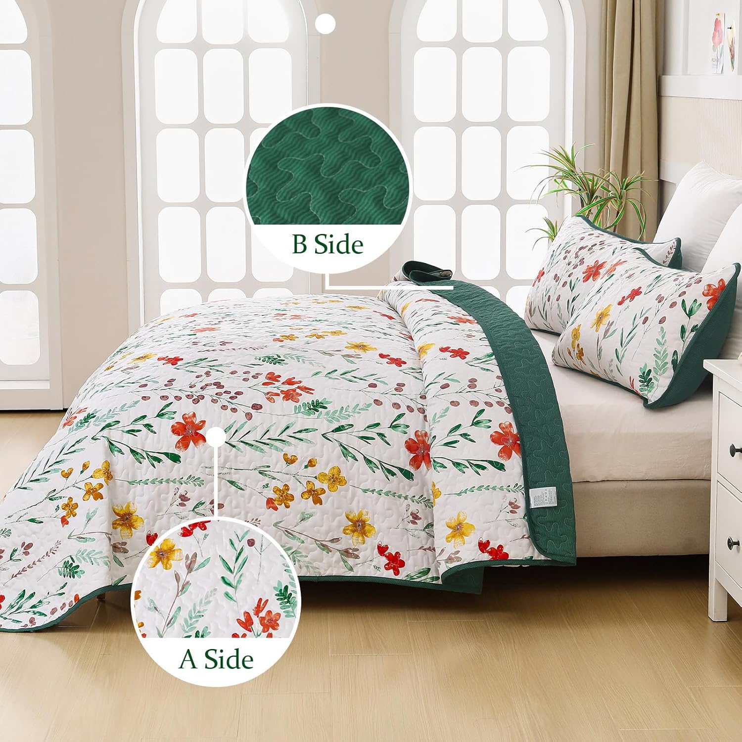 Enchanting Fields Cozy 3 Pc Bedspread & Pillow Cover Set