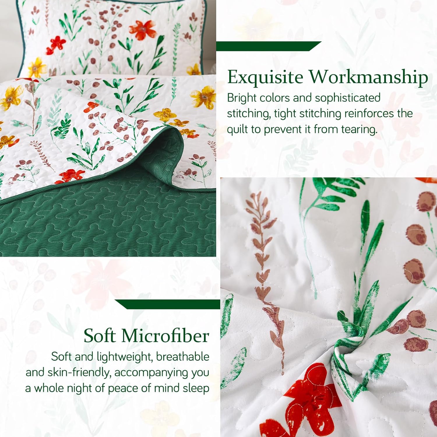 Enchanting Fields Cozy 3 Pc Bedspread & Pillow Cover Set