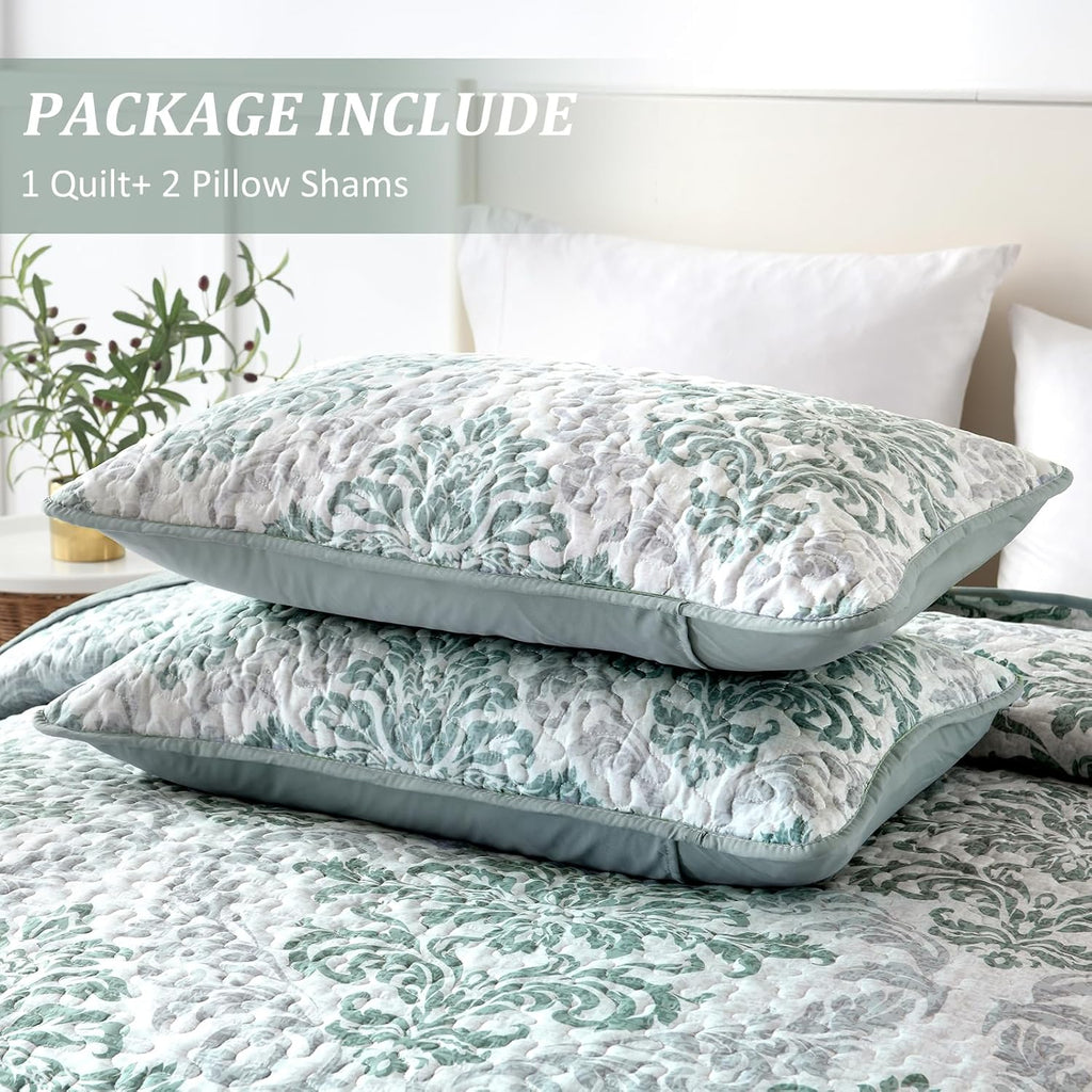 Minimalist Sleek Textured 3 Pc Bedspread & Pillow Cover Set