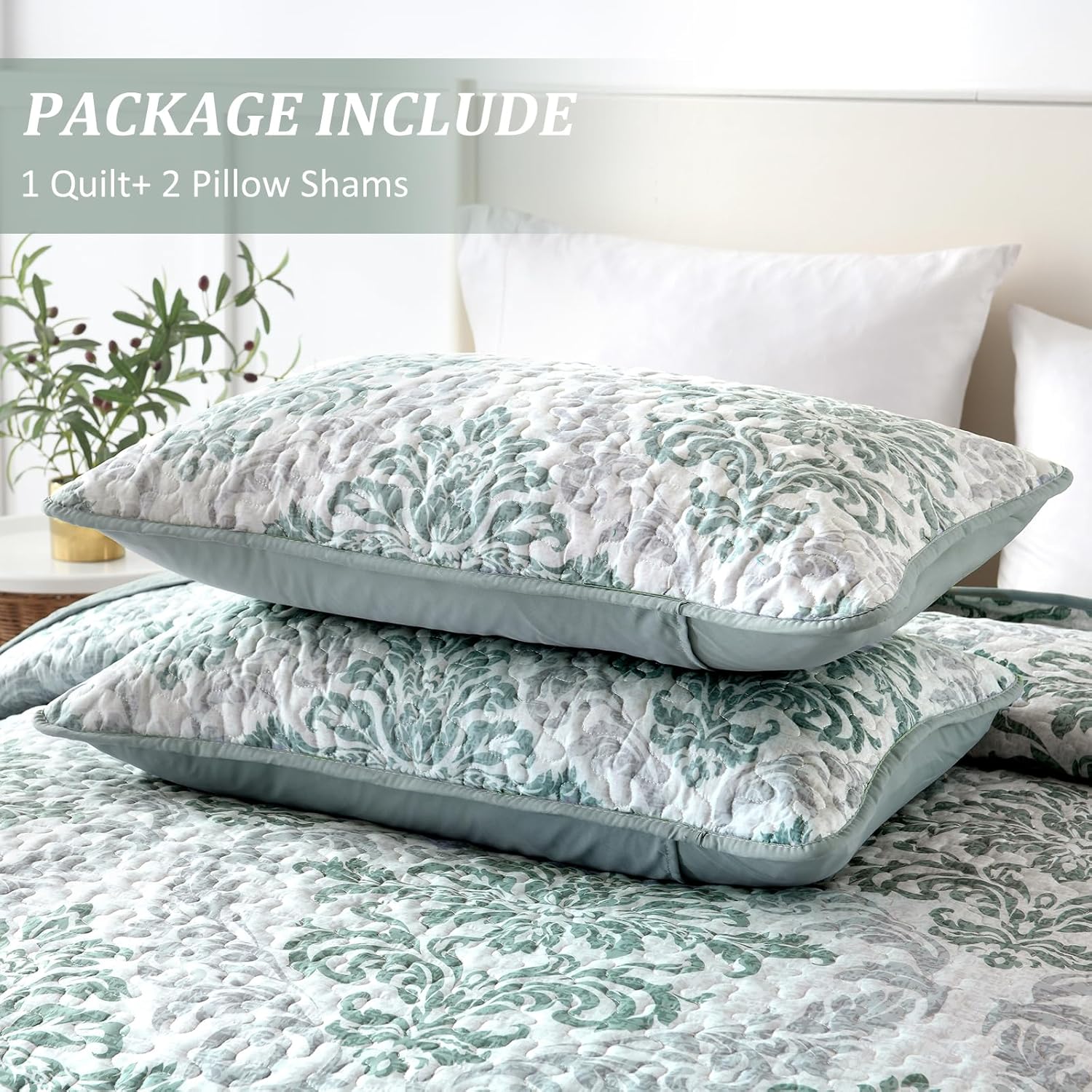 Minimalist Sleek Textured 3 Pc Bedspread & Pillow Cover Set