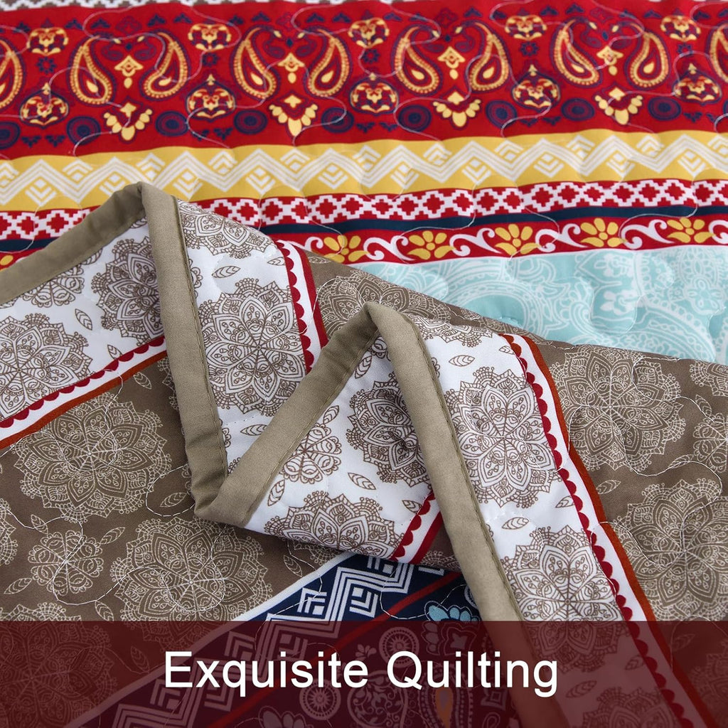 Ethereal Textured bloom 3 Pc Bedspread & Pillow Cover Set