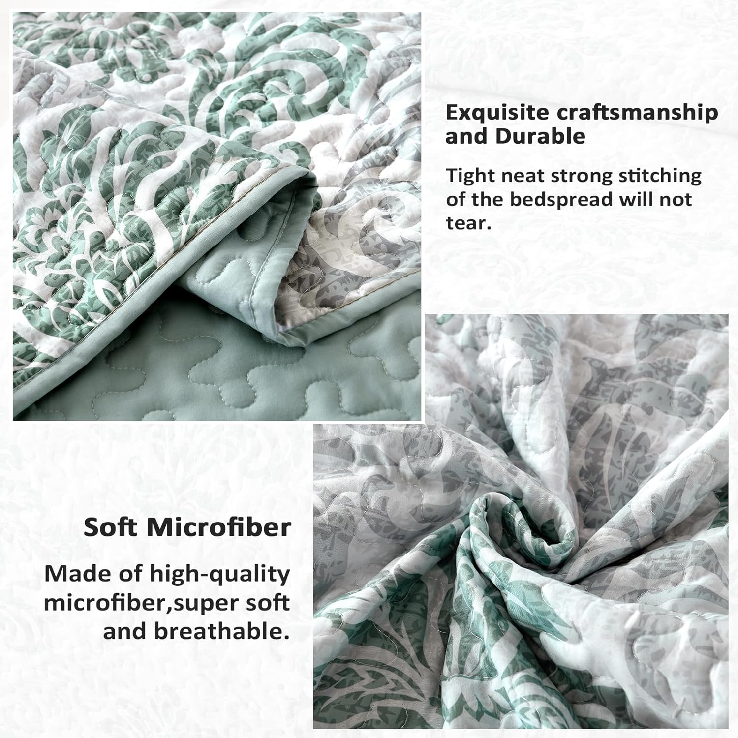 Minimalist Sleek Textured 3 Pc Bedspread & Pillow Cover Set