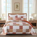 Checkered Bedspread Set Vibrant Retro Pattern