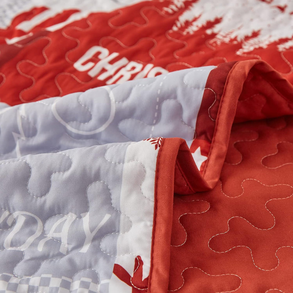 Winter Wonderland snowman santa Christmas Bedspread Set