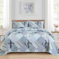 Radiant Summer Breeze patchwork 3 Pc Bedspread & Pillow Cover Set