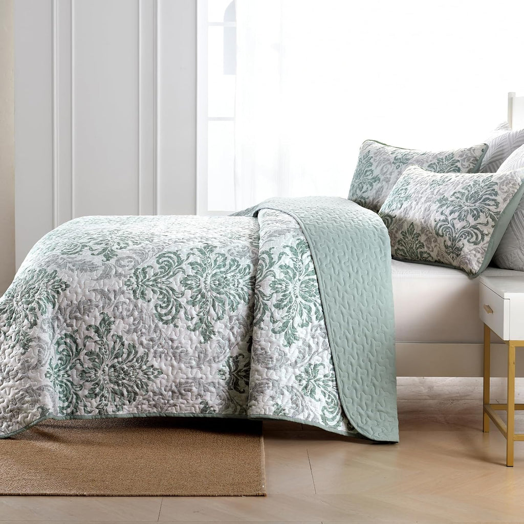 Minimalist Sleek Textured 3 Pc Bedspread & Pillow Cover Set