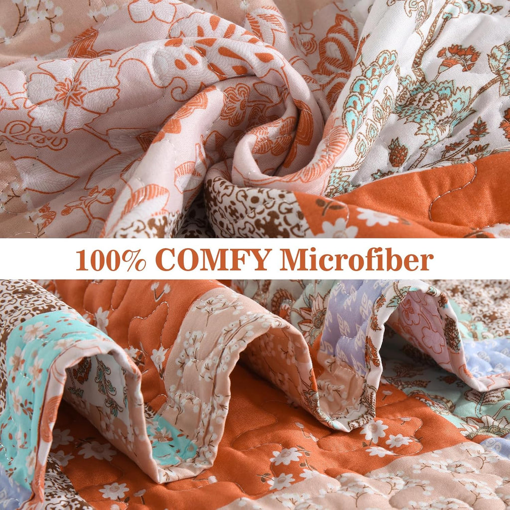 Delicate Lace Blossom Soft 3 Pc Bedspread & Pillow Cover Set