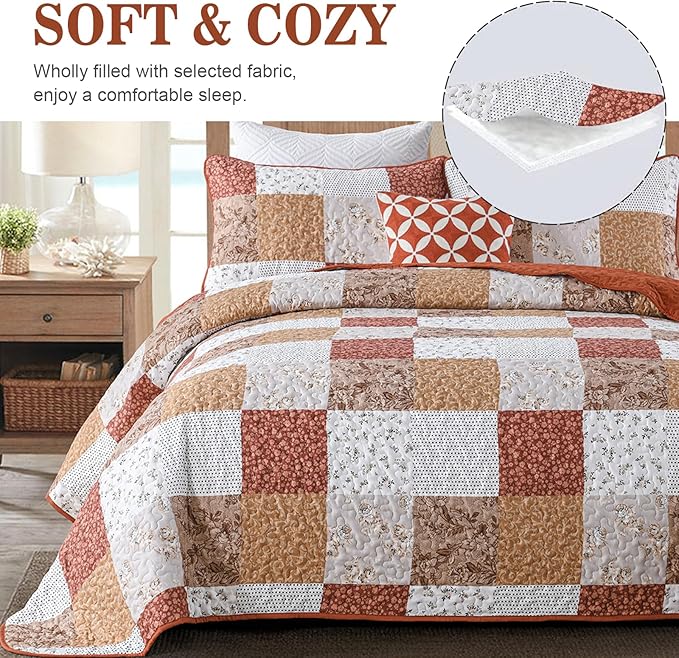 Checkered Bedspread Set Vibrant Retro Pattern