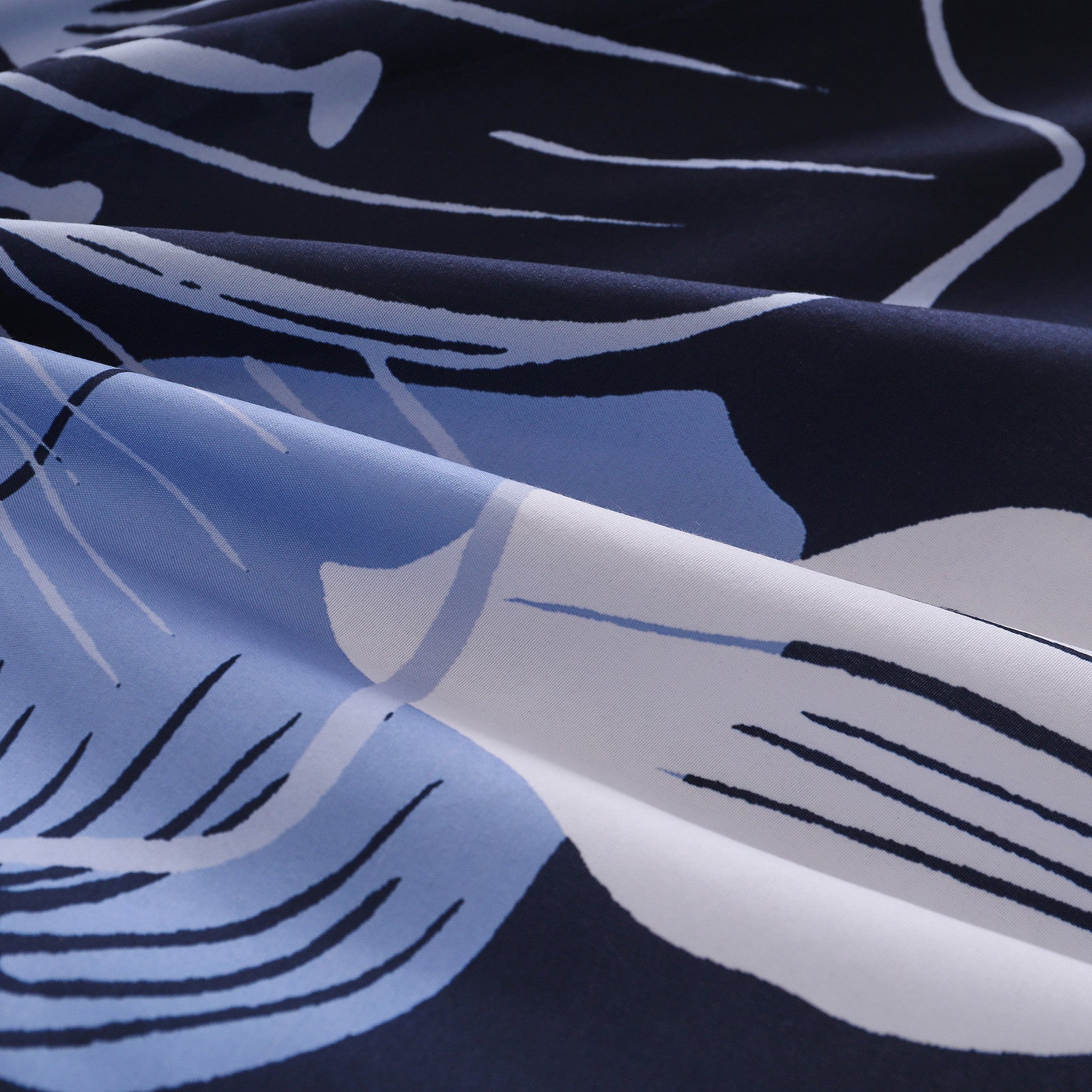 Comforter Set, Navy Blue Floral 3-Piece Bedding, Soft Microfiber for All Seasons