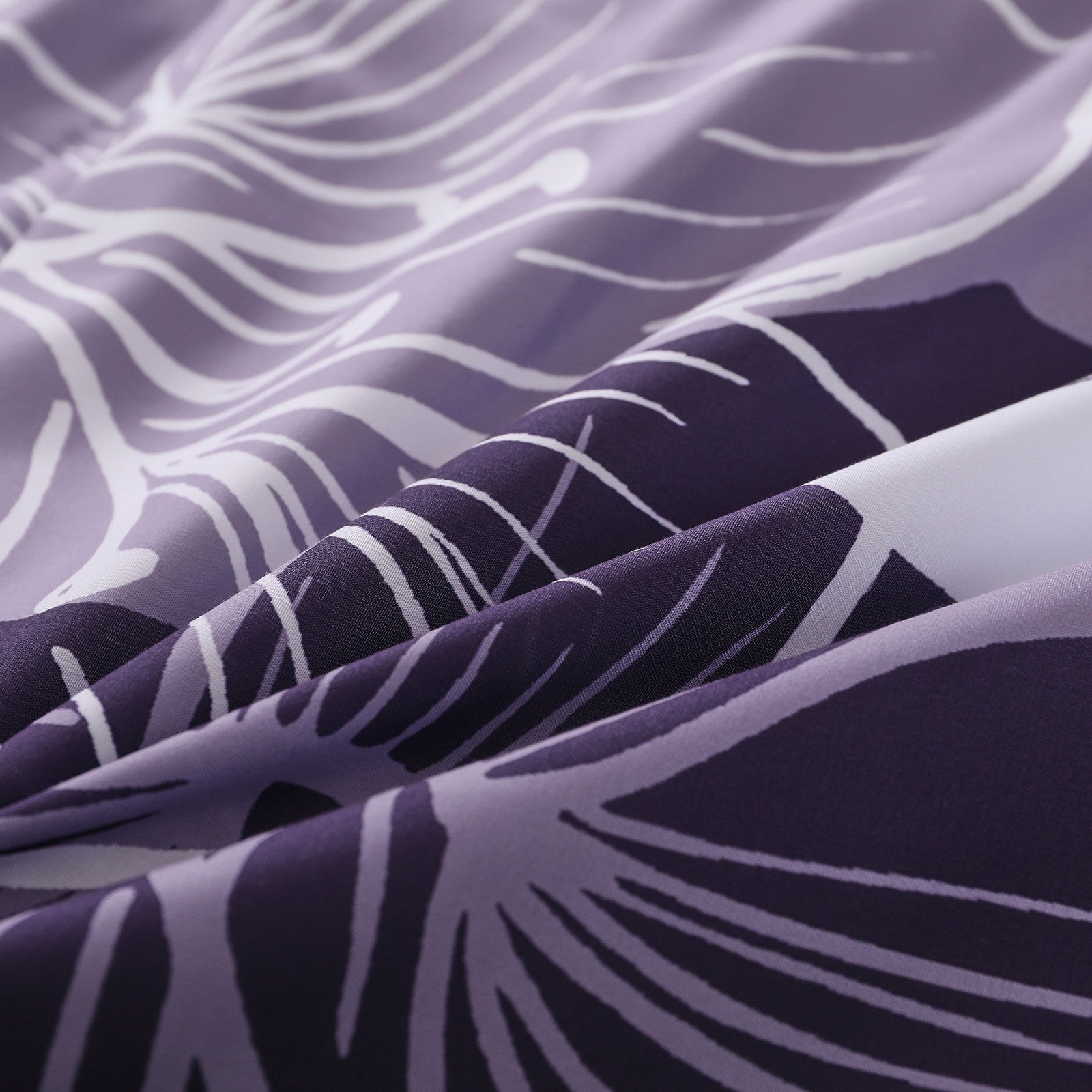 Comforter Set, Dark Purple Floral 3-Piece Bedding, Soft Microfiber for All Seasons