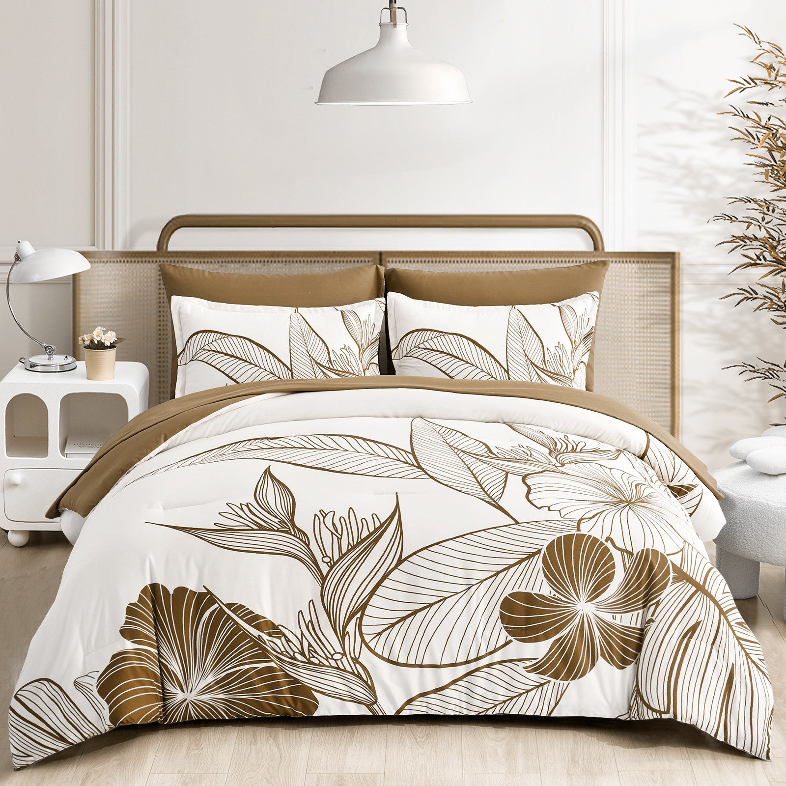 SOFT Floral Comforter Set, Plush Winter Bedding with Pillowcases