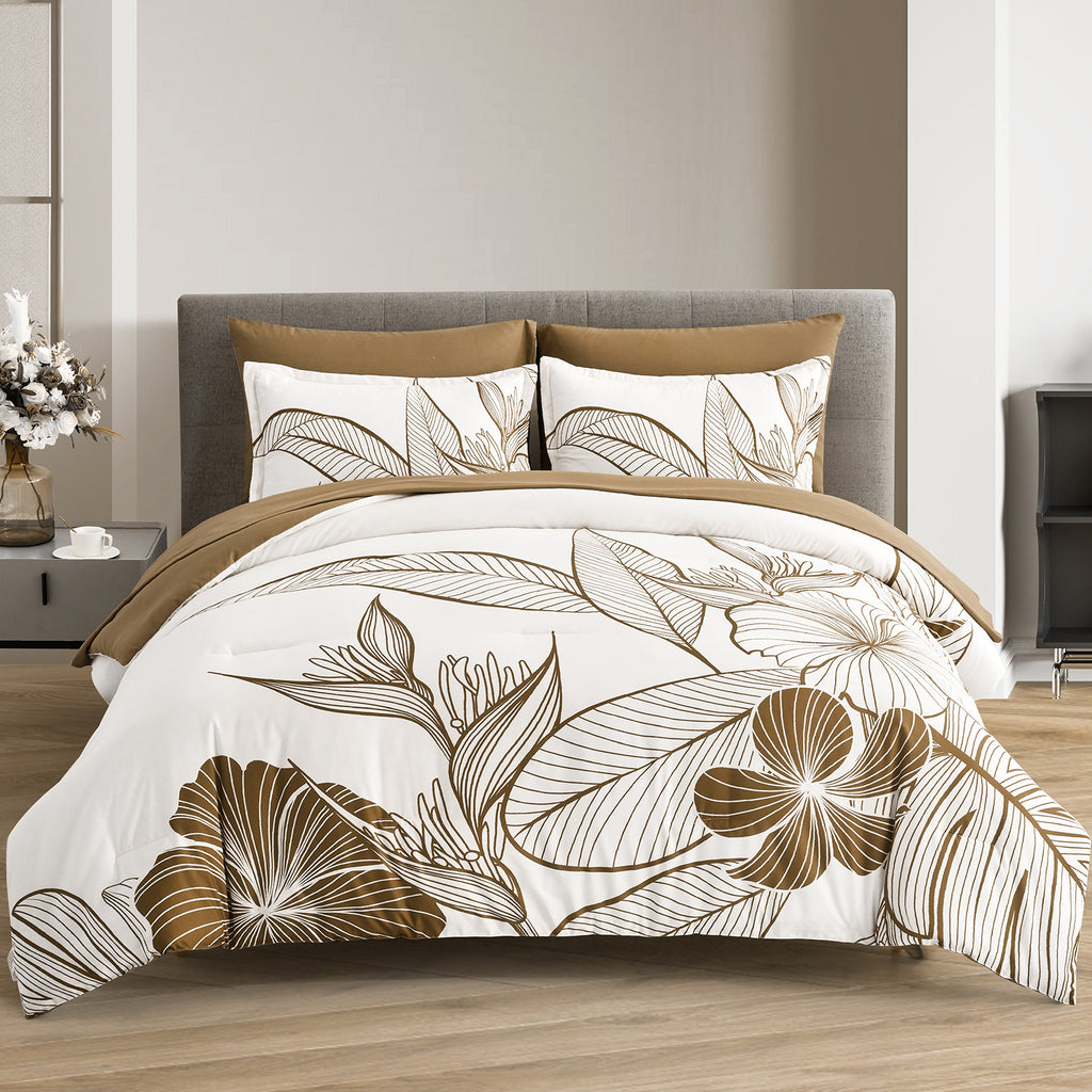 SOFT Floral Comforter Set, Plush Winter Bedding with Pillowcases