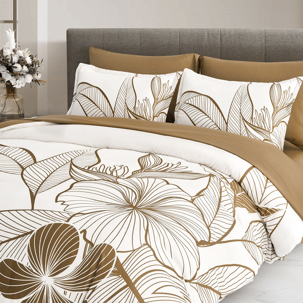 SOFT Floral Comforter Set, Plush Winter Bedding with Pillowcases