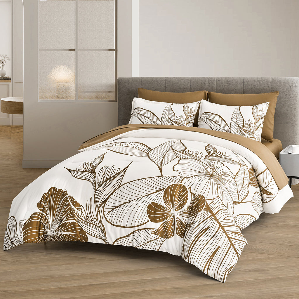 SOFT Floral Comforter Set, Plush Winter Bedding with Pillowcases