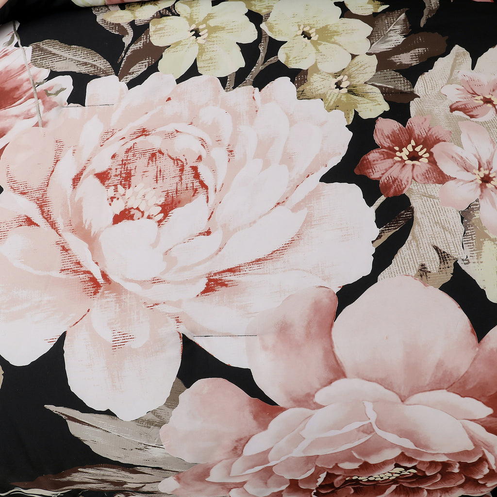 Soft Floral Comforter Set, Quilted Warm Bedding with Pillowcases