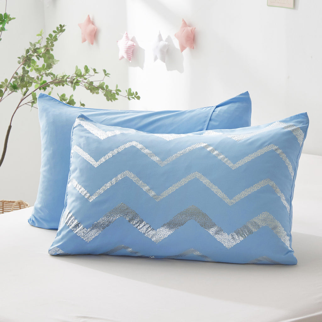 Metallic Print Comforter Set, Chic 3-Piece Bedding with Pillowcases