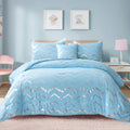 Metallic Print Comforter Set, Chic 3-Piece Bedding with Pillowcases