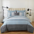 Floral Stripes Comforter Set, Stylish 3-Piece Bedding with Pillowcases