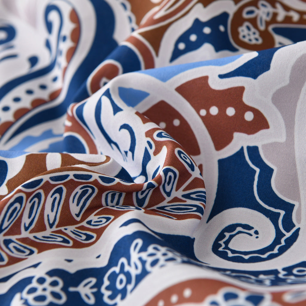 Floral Stripes Comforter Set, Elegant 3-Piece Bedding with Pillowcases