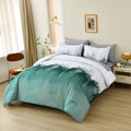 Floral Stripes Comforter Set, Plush 3-Piece Bedding with Pillowcases