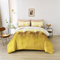 Floral Stripes Comforter Set, Cozy 3-Piece Bedding with Pillowcases