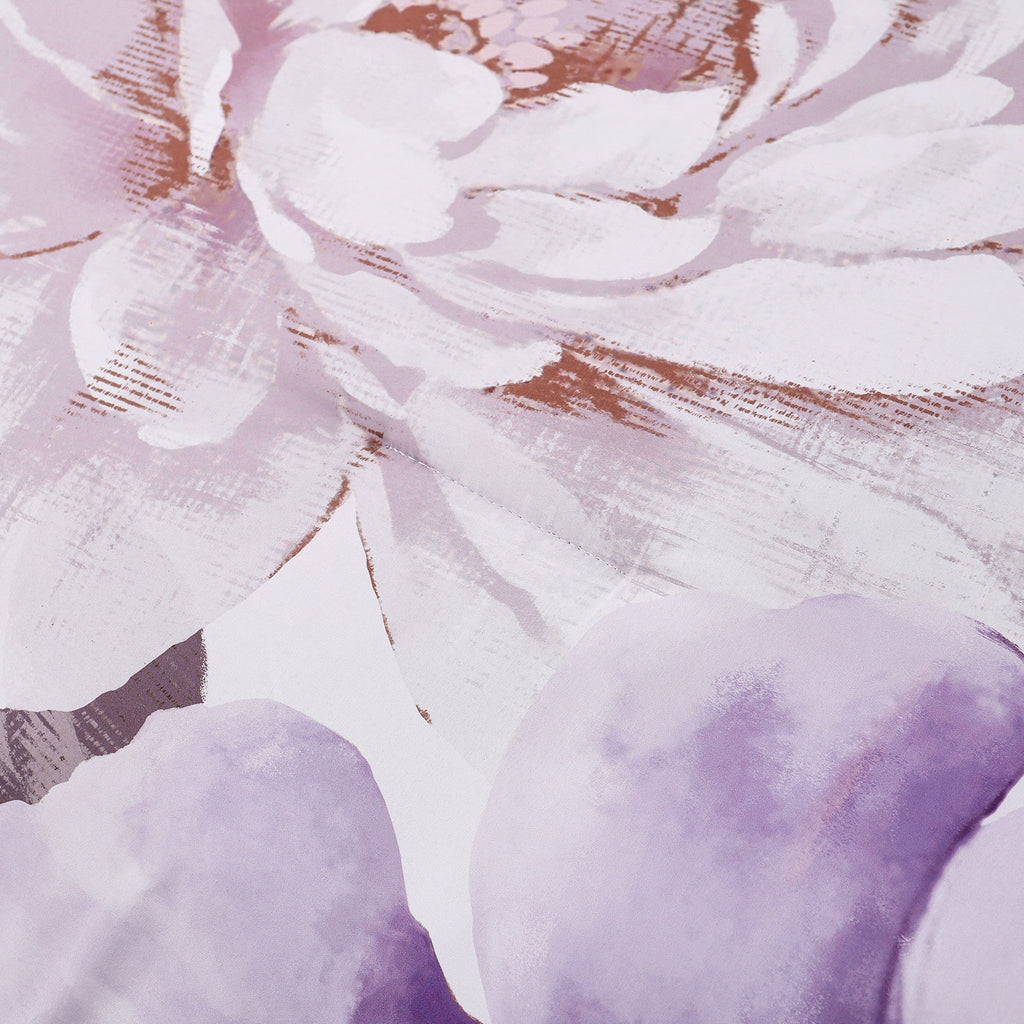 Elegant Floral Comforter Set, Warm Quilted Bedding with Pillowcases