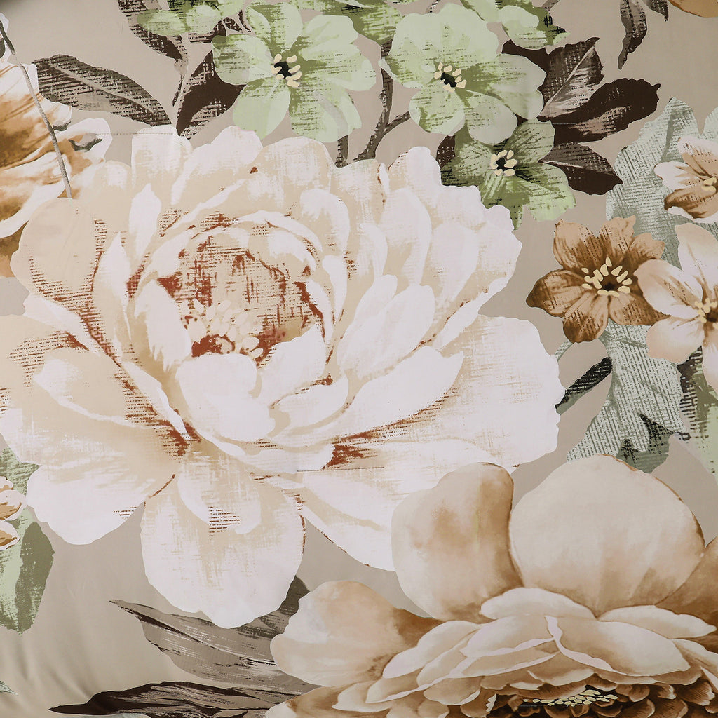 Cozy Floral Comforter Set, Quilted Warm Bedding with Pillowcases