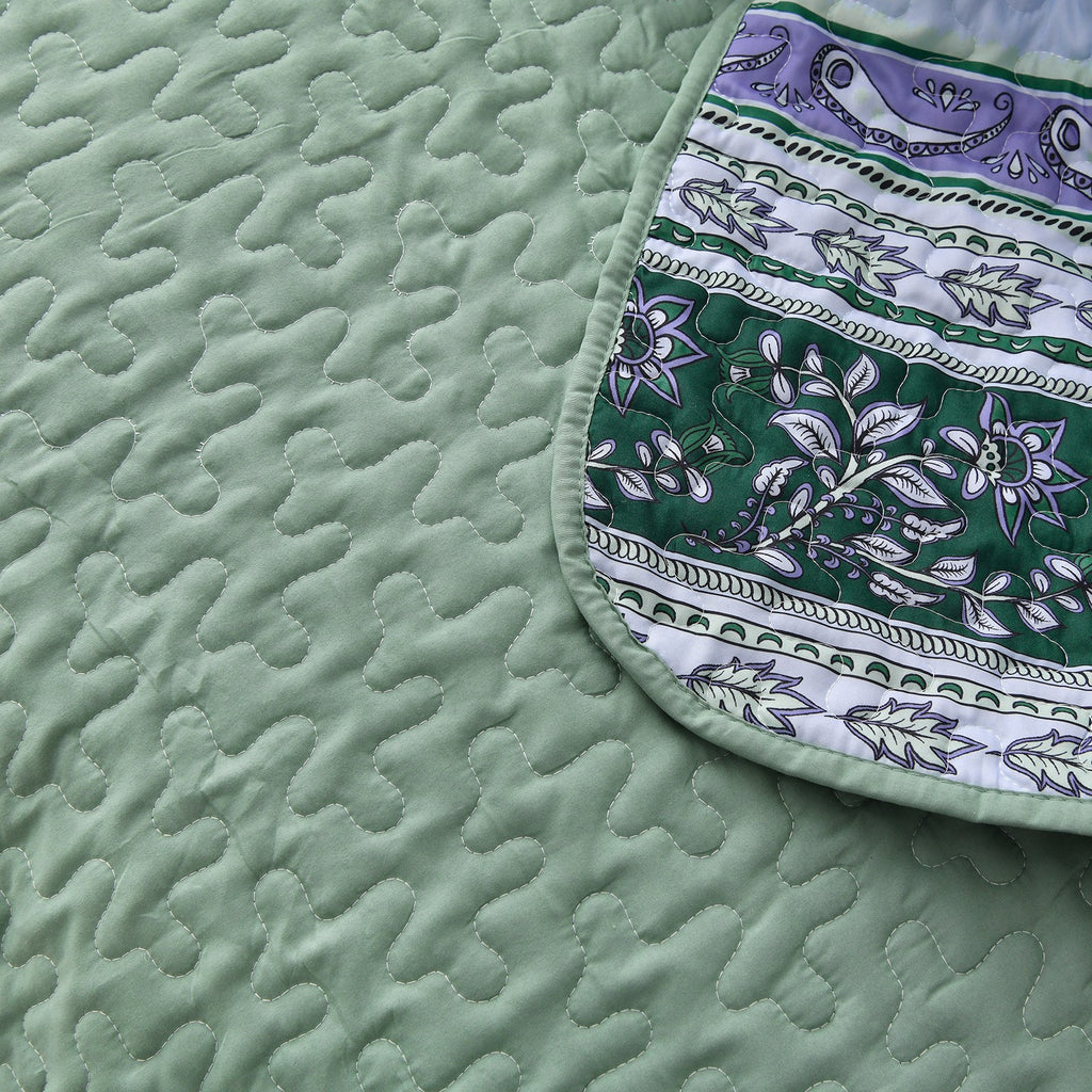 Breezy Tropical green Cozy 3 Pc Bedspread & Pillow Cover Set