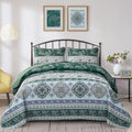Breezy Tropical green Cozy 3 Pc Bedspread & Pillow Cover Set