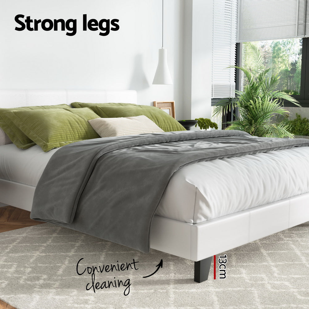 Artiss Bed Frame Double Size White NEO