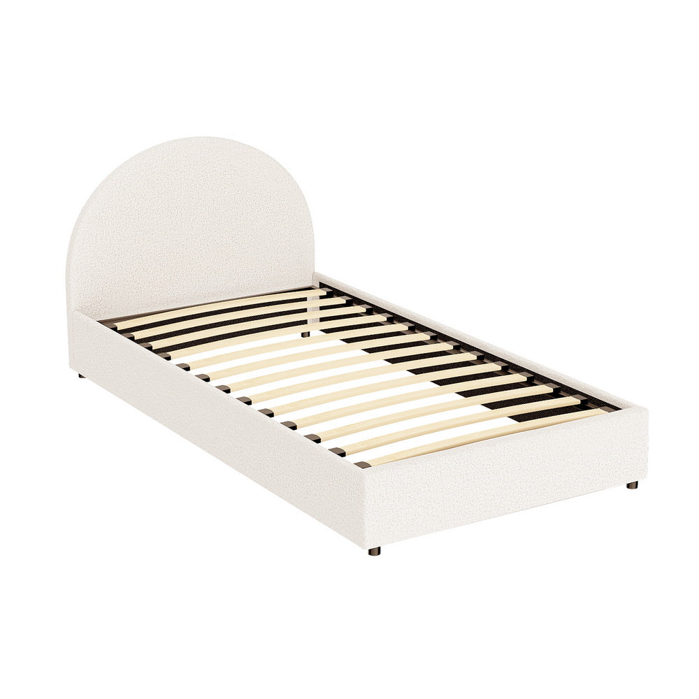 Artiss Bed Frame Gas Lift Strorage Beds Base Platform Boucle Fabric King Single ELLA