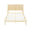 Artiss Bed Frame Double Size with Rattan Headboard Wooden Bed Base BRUNO