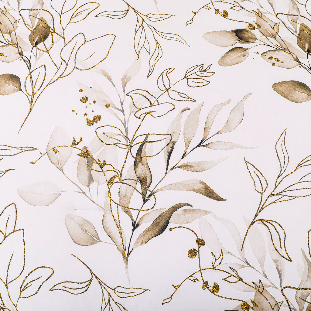 Soft Floral Leaf Comforter Set, Plush Quilted Bedding with Pillowcases