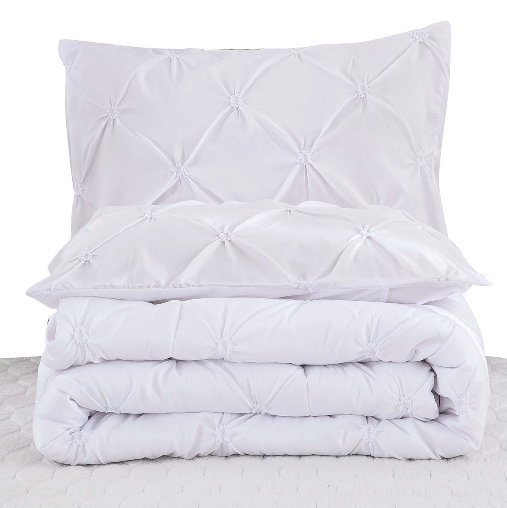 Minimal Mood white Comforter Collection - Modern 3-Piece Set