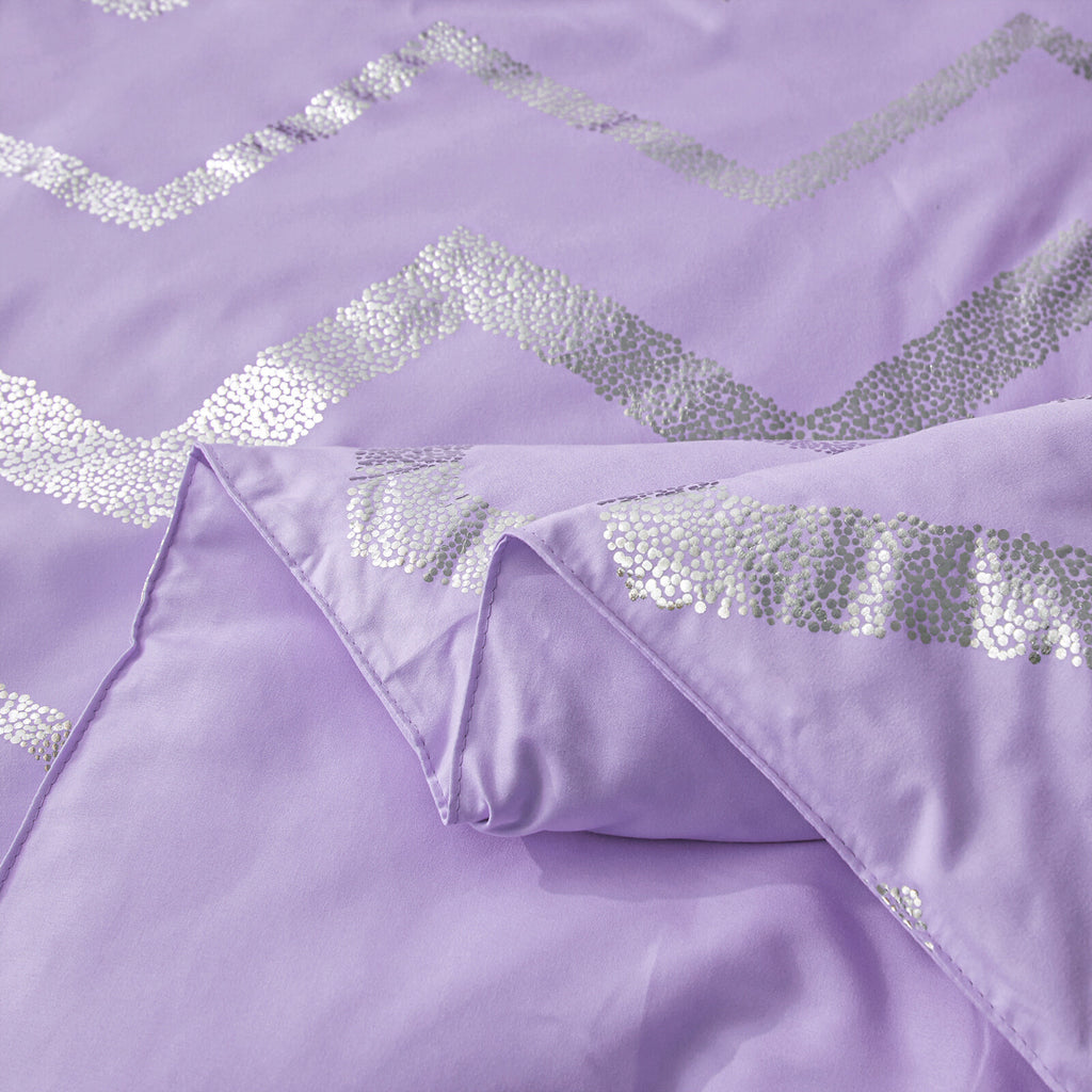 Soft Purple Comforter Set, Plush 3-Piece Bedding with Pillowcases