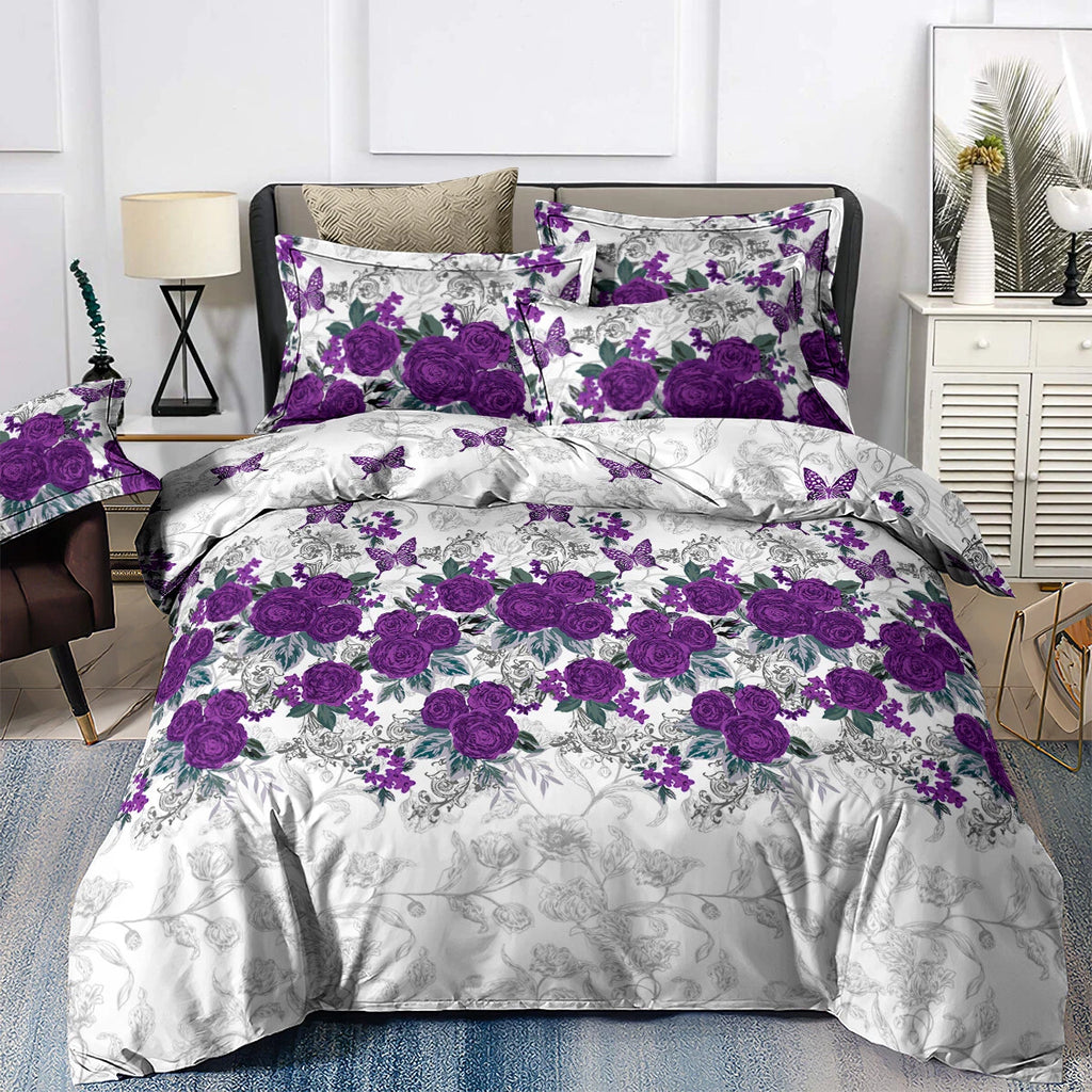 Luxe Loft Purple rose Quilted Comforter & Shams - Trending 3-Piece Set