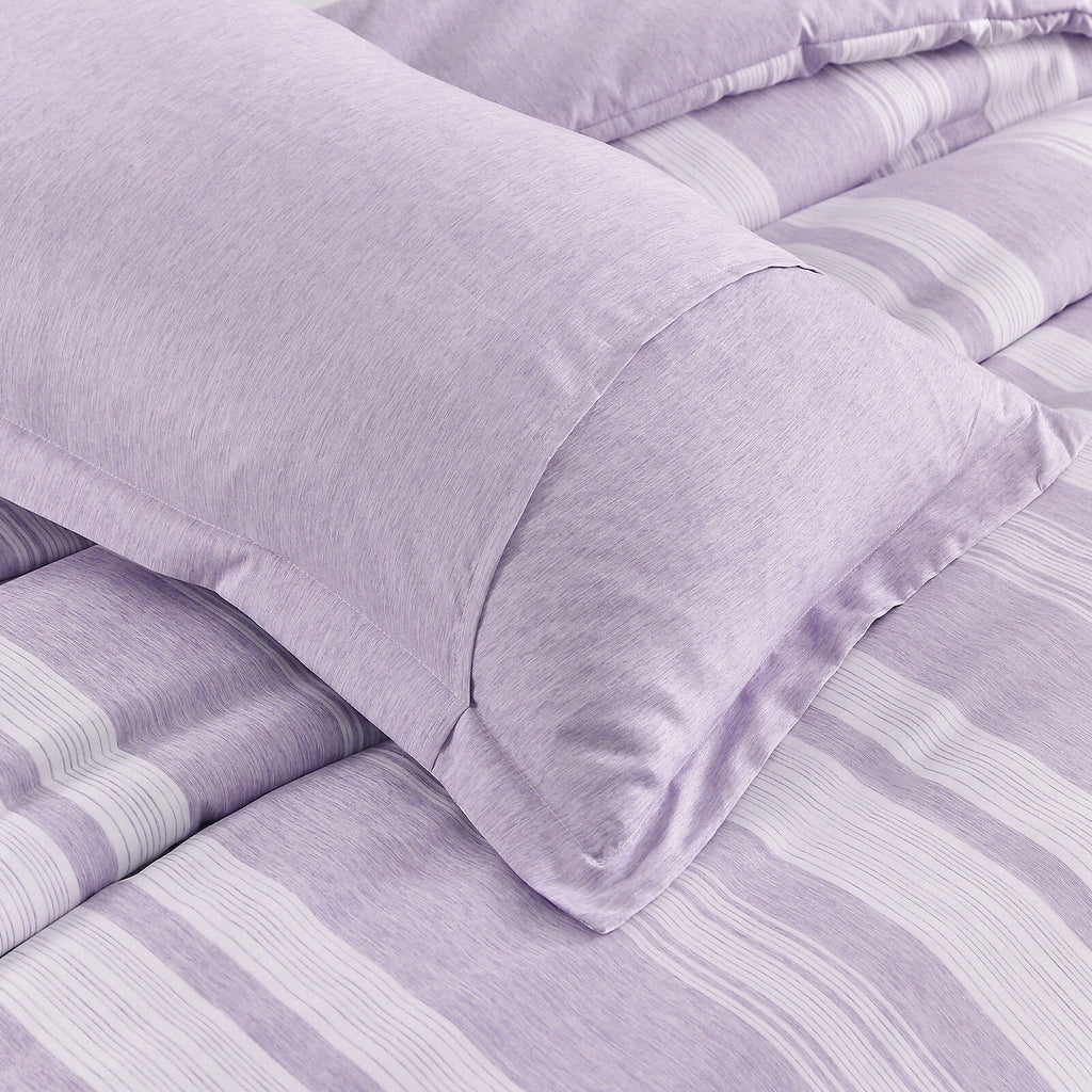 Midnight Calm stripes purple 3-Piece Bedding - Cozy comforter Style