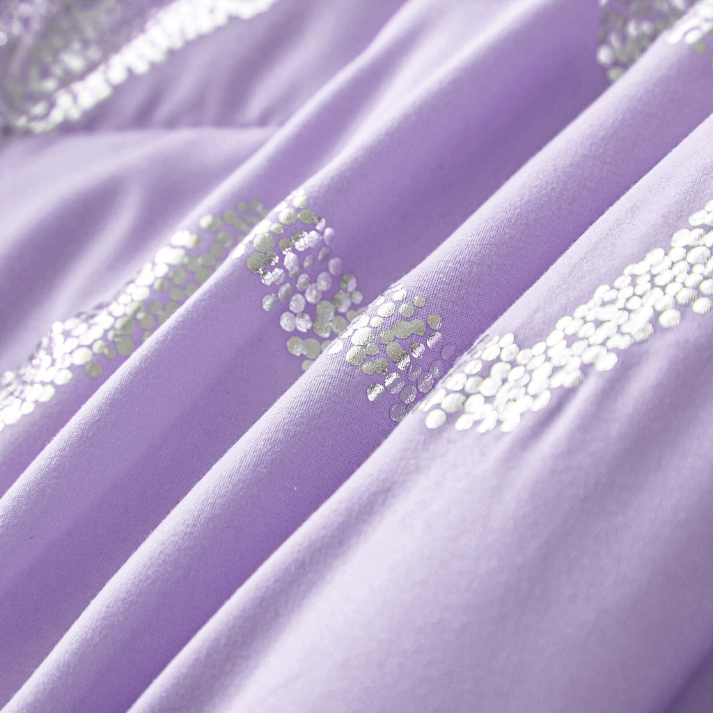 Soft Purple Comforter Set, Plush 3-Piece Bedding with Pillowcases