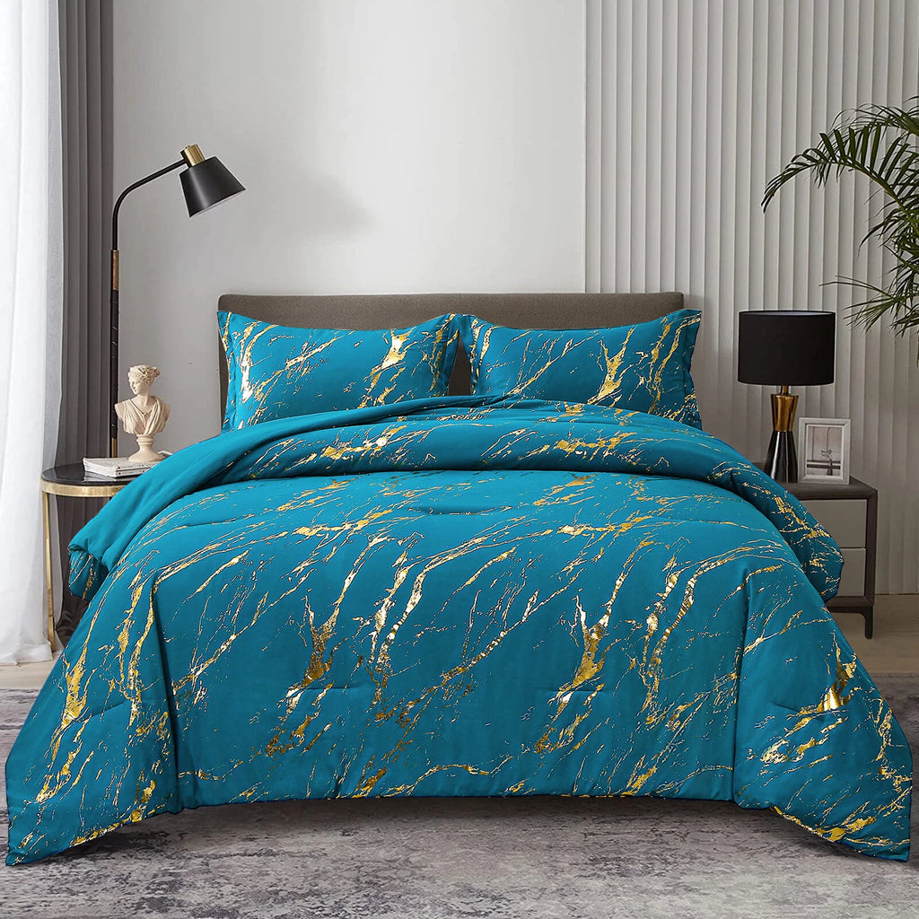 Cozy Cloud 3 Teal -Piece Comforter Bundle - Instagram-Ready Bedroom
