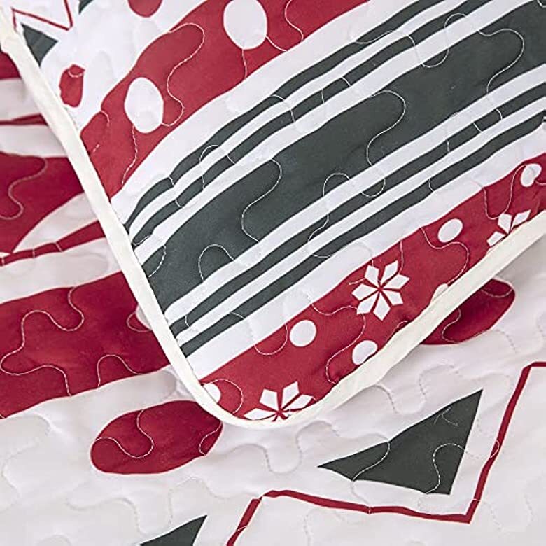 Vintage Christmas Print Bedspread Set