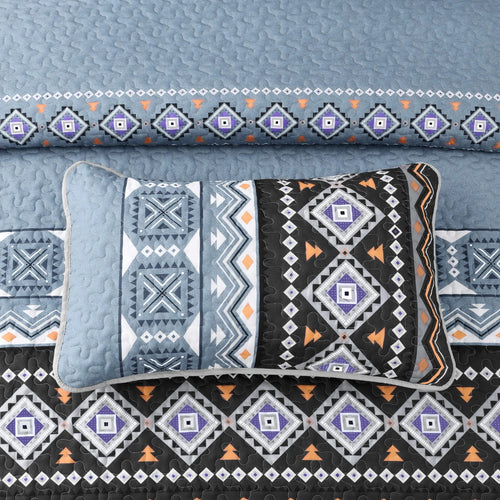 Ambient bloom sky black hour Comforter Set - Aesthetic 3-Piece Bedroom Mood