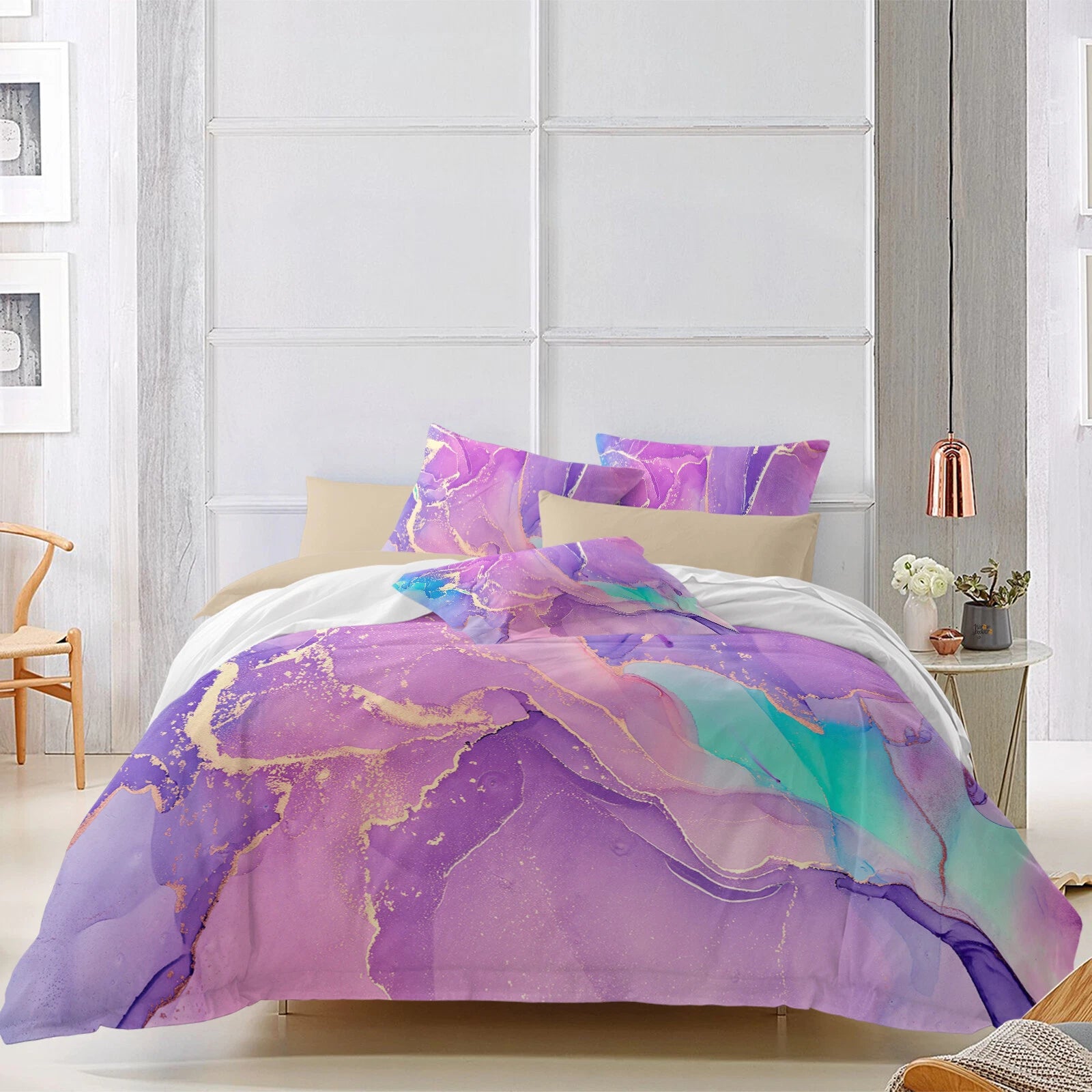 Modern Stripes Duvet Cover Set - Wrinkle-Resistant Material-