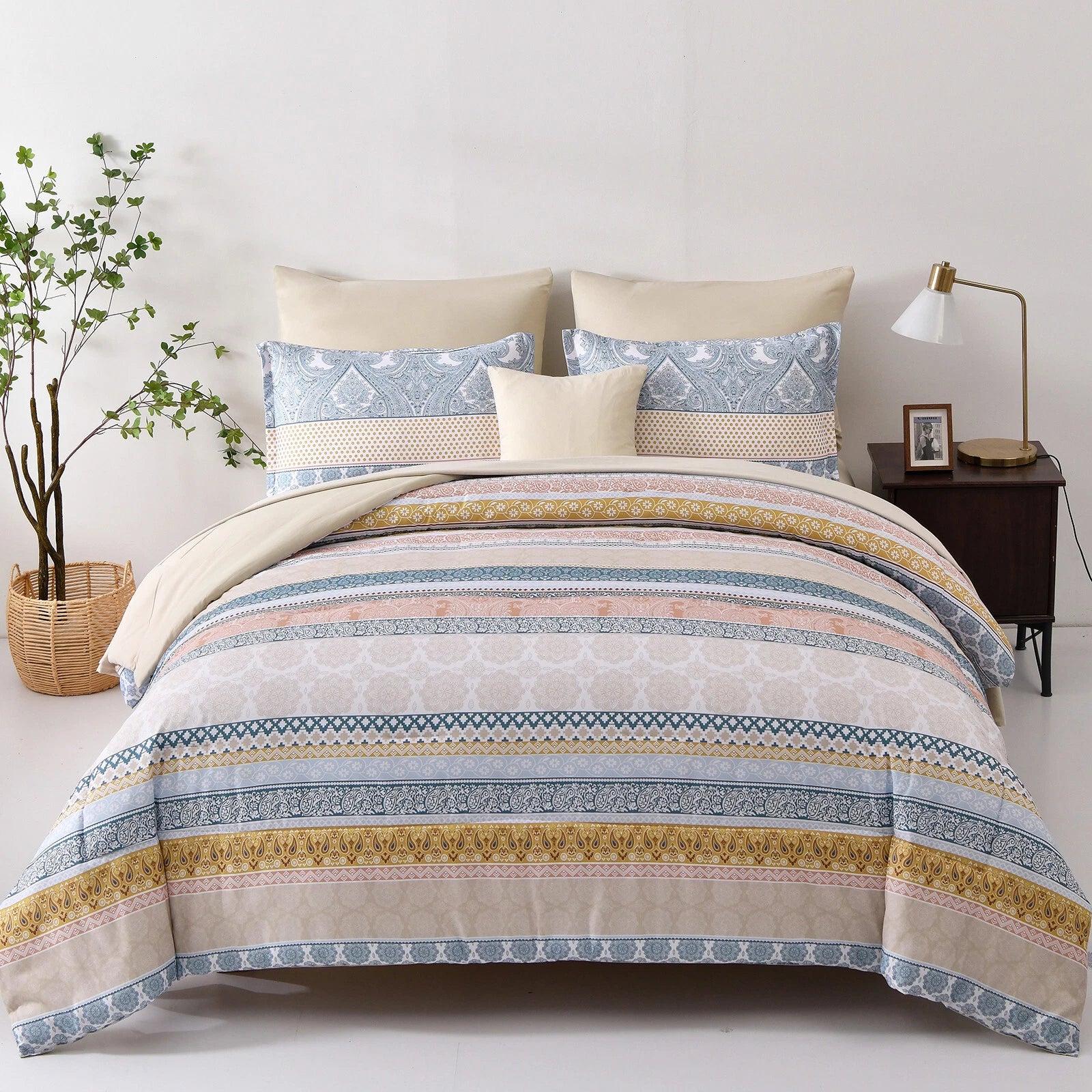Luxe Loft Boho Quilted Comforter & Shams - Trending 3-Piece Set