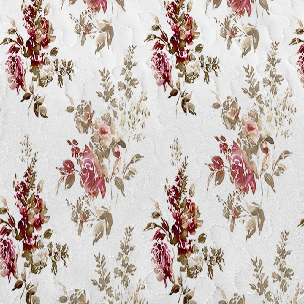 Crimson Dahlia Garden Plush 3 Pc Bedspread & Pillow Cover Set